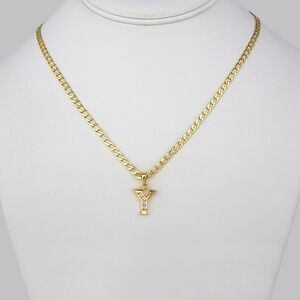 Gold Initial “Y”Pendant Necklace